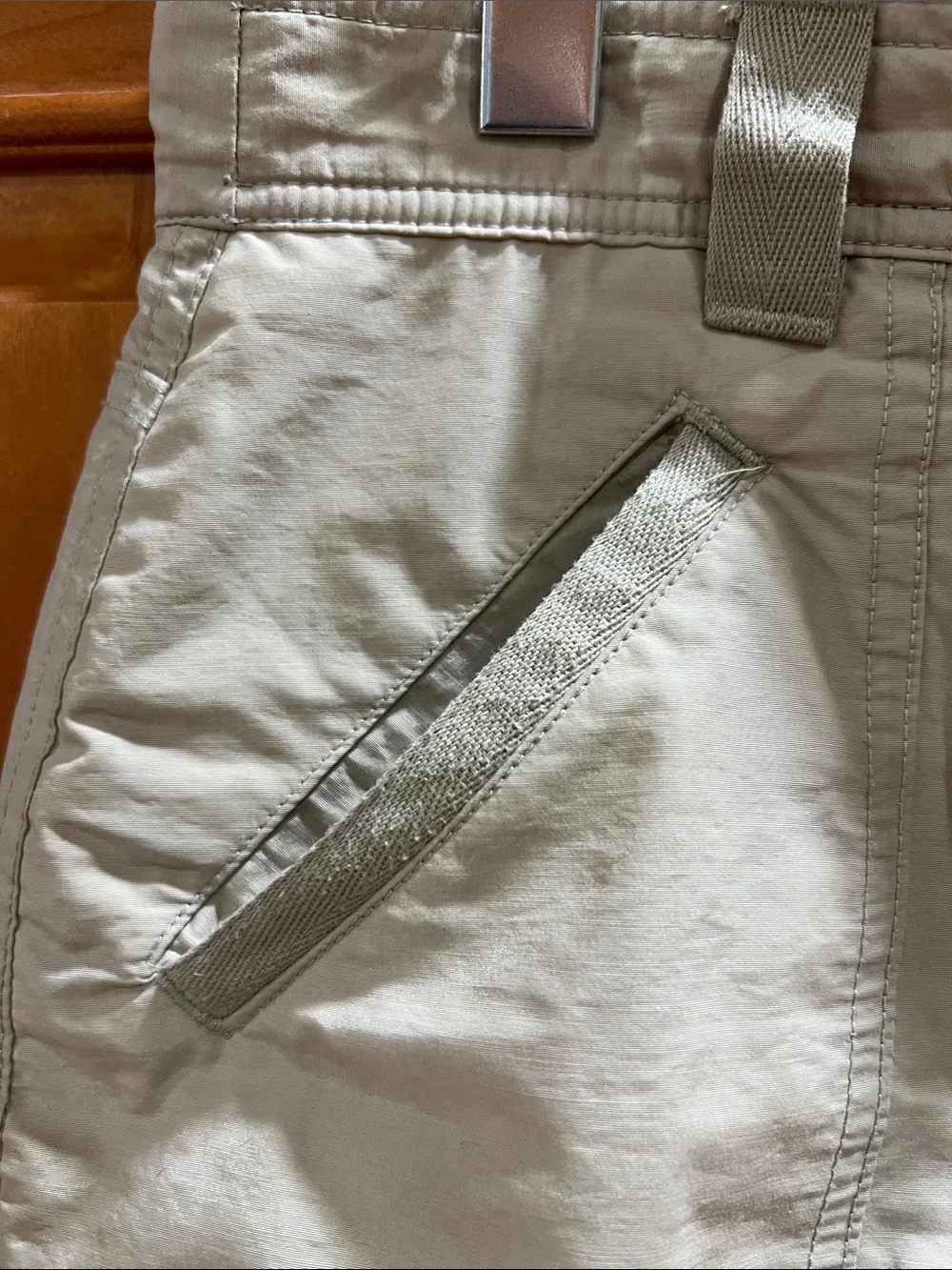 Lands End  Khaki Cargo Pocket Mini Skort - Picture 2 of 7